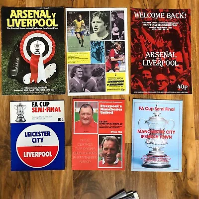 FA Cup Semi Finals Lot Of 6 Football Programmes 1970s 1980s • £9.99