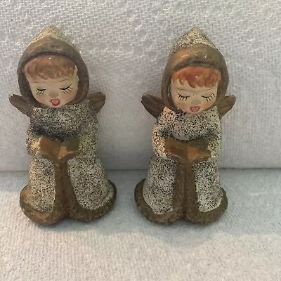 Vintage Pair Of Angels Chalk Ware Christmas Figure Japan • $5