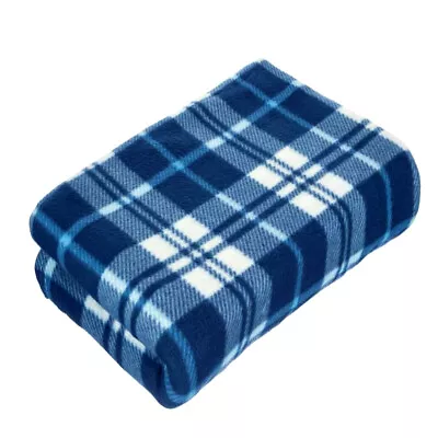 Tartan Throw Checker Large Polar Fleece Warm Soft Blanket Sofa Bed Travel Car • £14.90