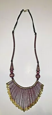 Necklace Flex Metal Reversible Leather Maroon  • $179.99