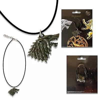 Official Game Of Thrones House Stark Direwolf Necklace Pendant GoT Merchandise • £5.98