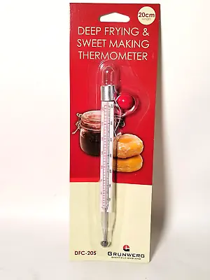 Grunwerg 20cm Deep Frying Sweet Making Thermometer Celsius Fahrenheit  • £2.90