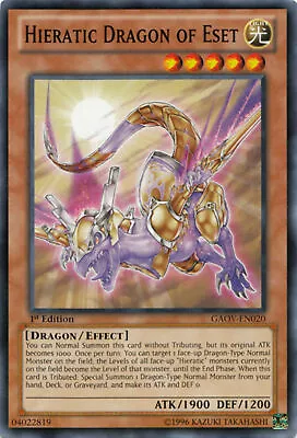 Hieratic Dragon Of Eset - GAOV-EN020 - Common - 1st Edition - YuGiOh • £0.99