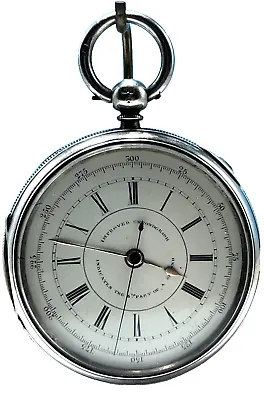 Antique Large Sterling Silver 1878 Center Second Pocket Watch • $129