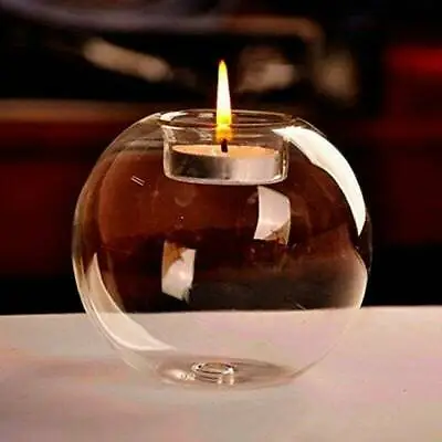 £12.26 • Buy 6Pcs Glass Tea Candle Holders Round Tea Light Holder Wedding Tealight 8CM UK