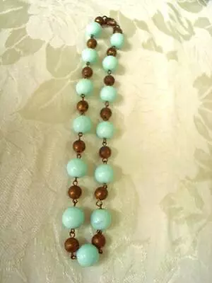 Vintage Antique Necklace Brass Color Beads 18 In. As Found For Crafts Or Repair • $9.99