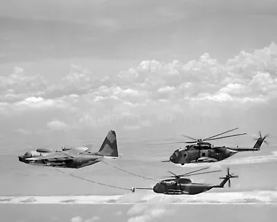 C-130 Hercules Refueling Helicopter Photo Jolly Green Giant Vietnam 1970 8X10 • $7.99