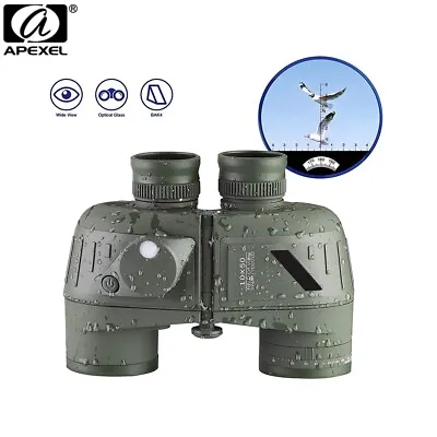 APEXEL 10X50Marine Binoculars Compass Binoculars For Boating Navigation Nitrogen • $135.98