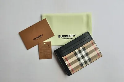 Authentic BNWOT BURBERRY Check & Leather Money Clip/Card Case/Wallet Mens/Womens • $425