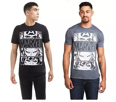 Marvel Mens T-shirt Hero Eyes Light S-2XL Official • £10.49