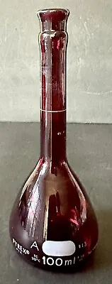 Corning Pyrex TC 100ml Economy Volumetric Lab Glassware Flask 55640 Red • $20