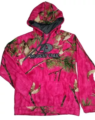 Mossy Oak Pullover Hoodie Women's Small 4 - 6  Pink Camo Fleece Lined EUC • $11.99
