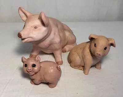 3 Pcs Collectible  Ceramic/Resin PIG & PIGLETS FIGURE Vintage • $3.50