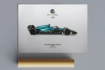 Aston Martin F1 AMR23 Poster (unframed) 24 X36  Fernando Alonso Wall Art • $49
