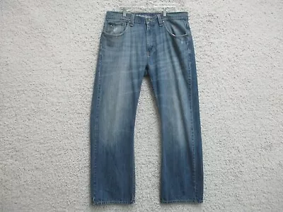 Tommy Hilfiger Jeans 34x30 Mens Blue Denim Relaxed Freedom Dark Wash Casual Logo • $24.75