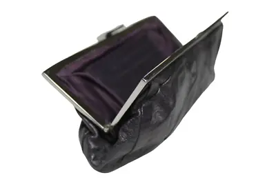 Miu Miu Wallet Clutch Black Leather Designer Purse Pleated Matelasse Frame 8  • $54.52