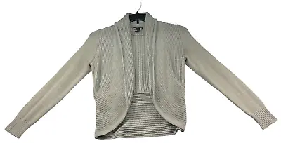 H And M Cardigan Sweater Womens Size Small Tan Open Front Ribbed Long Sleeve • $10.32