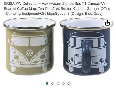 $12 • Buy VW Volkswagon 2 Piece Mug Cup Drink Set - New In Box!  Fahrvergnugen