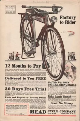 1921 Mead Ranger Bicycle Sport Company Chicago Bike Riding Children Ad 7546 • $21.95