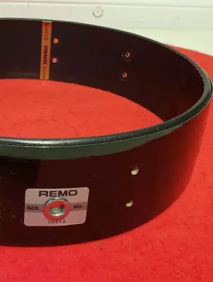 Vtg REMO PICCOLO Snare Drum Shell 14'x3.5' Black REMO 10 Lug Snare Drum - Clean • $48.48