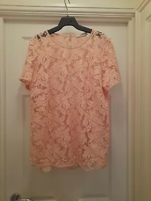 £3 • Buy Size 18 George Lace Top Peach Colour