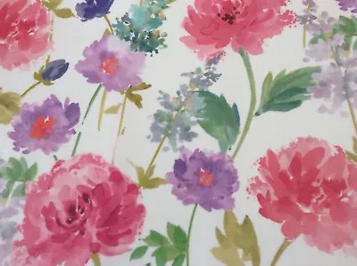 Oilcloth Fabric PVC Coated Peony Design Per Meter • £14.90