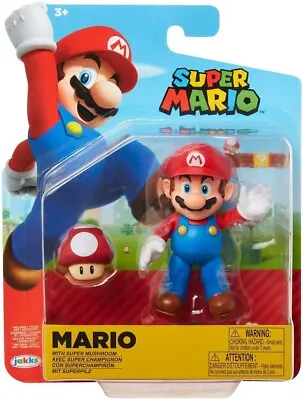  Super Mario 4  Figure - Mario W/ Super Mushroom BRAND NEW  • £14.99