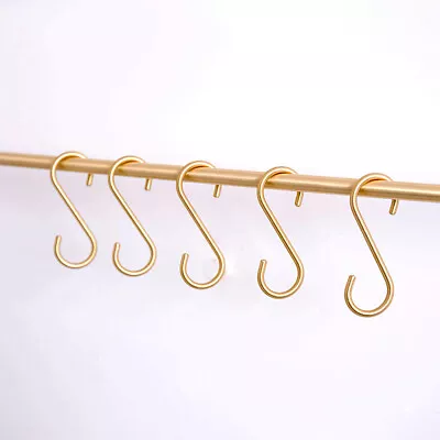 5X S Hooks Kitchen Bathroom Holder Meat Pan Utensil Clothing Hanger Brass Home • $5.66