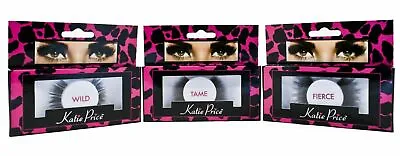 3 X Katie Price Jordan False Eyelashes - Tame Fierce & Wild Celebrity Beauty • £4.99