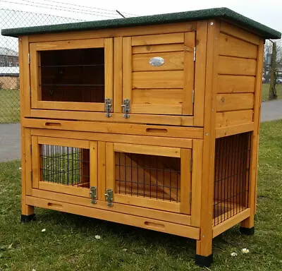 Rabbit Hutch Guinea Pig Hutches Run Runs Large 2 Tier Double Decker Cage • £119.99