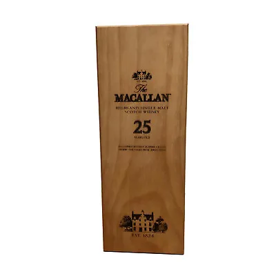 Macallan 25 Year Scotch Whiskey Wooden Box Only Gift Decoration Collectible • $69.95