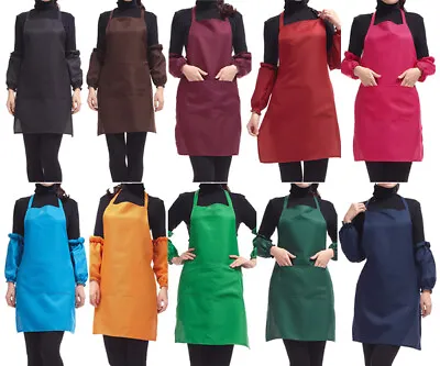 £3.99 • Buy Plain Apron With Front Pocket For Chefs Butchers Kitchen Cooking Craft UK Baking