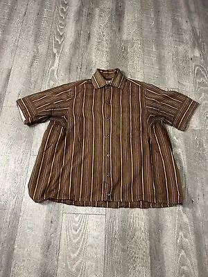 Vintage McAllister Shirt Mens Small Mechanic Work Garage Style Distressed Brown • $16