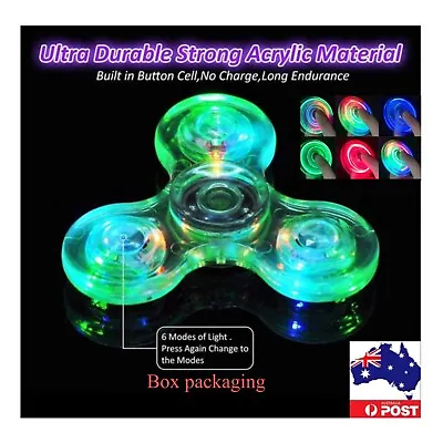 $8.75 • Buy New LED Rainbow Fidget Spinner Luminous Glows In Dark Kids Stress Relief Fun Toy