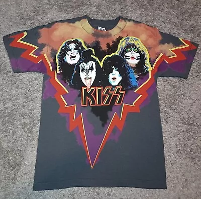 Vintage 2000s Y2k KISS AOP All Over Print Band Tee Shirt T-shirt Men's Small • $39.99