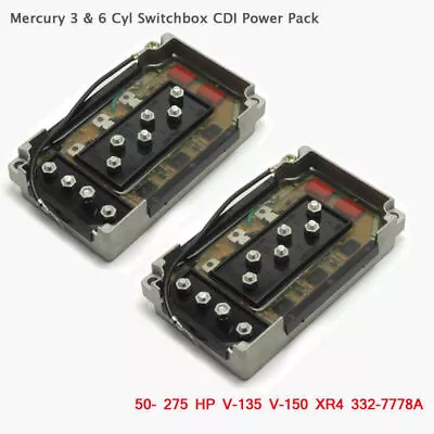 2pcs Mercury 3 & 6 Cyl Switch Box CDI Power Pack 50- 275 HP V-150 XR4 332-7778A • $51.89