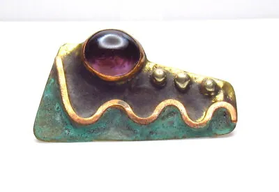 Vintage Michael Schwade Amethyst Brooch Pin  Alligator Figural • $129.50