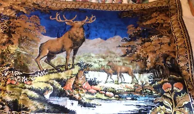 Elk Tapestry/Rug - 74  X 48  - Vintage • $24