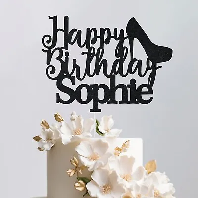 Personalised High Heel Shoe Cake Topper Party Birthday Decoration Girls Topper • £2.95