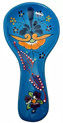 Mexican Talavera Spoon Rest 10  Folk Art Pottery Kitchen Ceramic • $34.99