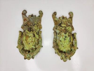 $135 • Buy Pair Of Leaf Man Old Man Winter Door Knocker Cast Iron Gargoyle Patina Look