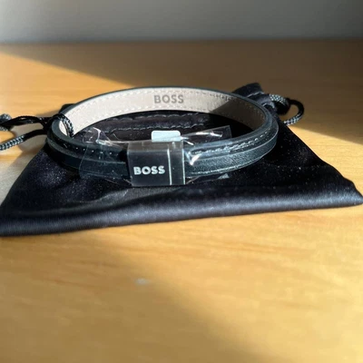 £50 • Buy Mens Hugo Boss Black Leather Bracelet. BRAND NEW WITH TAGS & BAG. RRP £69