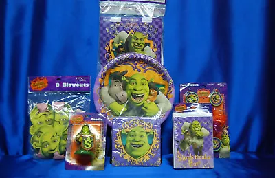 Shrek Party Set # 10 Napkin Plates Candle Invites Blowouts Straws Tablecover • $79.99