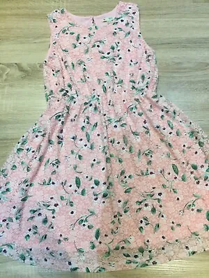 Girls’ YUMI Party Dress Pink Lace Flowers Age 11/12 Excellent Condition  • £15