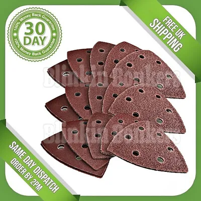 £4.89 • Buy 30 Sanding Pads Triangular Mixed Grade Sander Delta Palm Mouse Detail Sand Paper