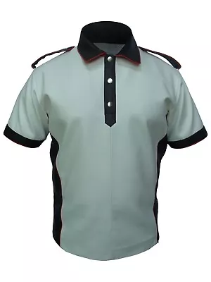 Mens Polo Shirt Premium Quality Real White Leather Shirt With Garment Chest 42  • $89.99