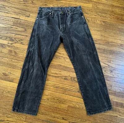 Vintage Wrangler Jeans Mens 33x30 Black Acid Wash Denim Straight Relaxed Dark • $35