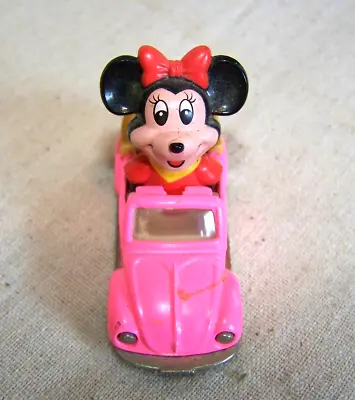 $10 • Buy Vintage Die Cast Minnie Mouse In Pink VW Convertible Car Disney  Zoom! Zoom!