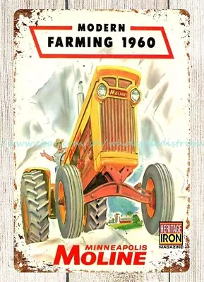 1960 Minneapolis-Moline Tractor Farm Barn Agriculture Metal Tin Sign Car Signs • $18.93