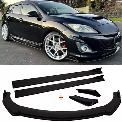 Front Bumper Lip Spoiler Splitter/Side Skirt/Rear Canard For Mazda 3 Mazdaspeed3 • $129.99